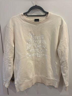 New York or Nowhere Cream Graphic Crewneck Sweatshirt - Unisex, size M